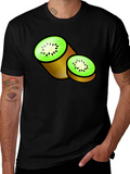 Kiwi Fruit Graphic Black T-Shirt