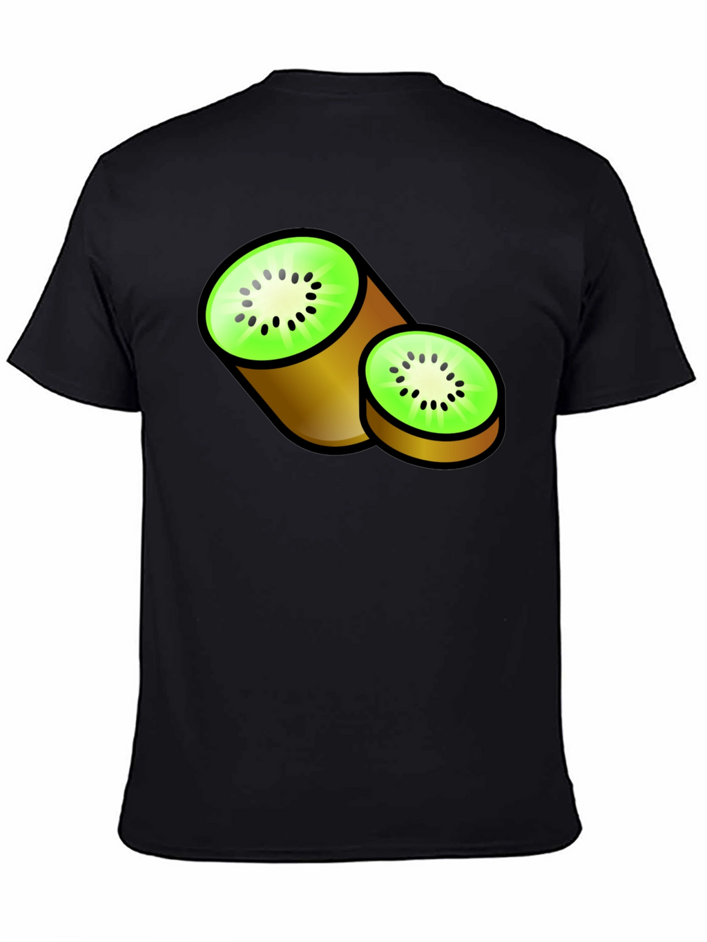 Kiwi Fruit Graphic Black T-Shirt