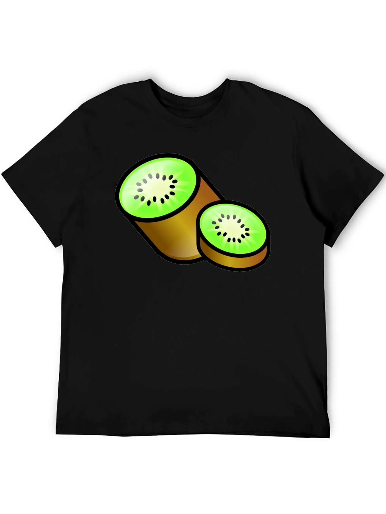 Kiwi Fruit Graphic Black T-Shirt