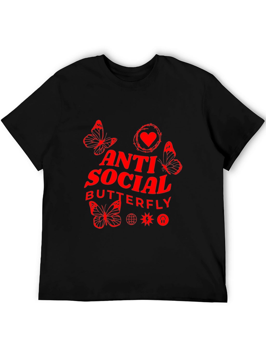 Anti Social Butterfly Black T-Shirt
