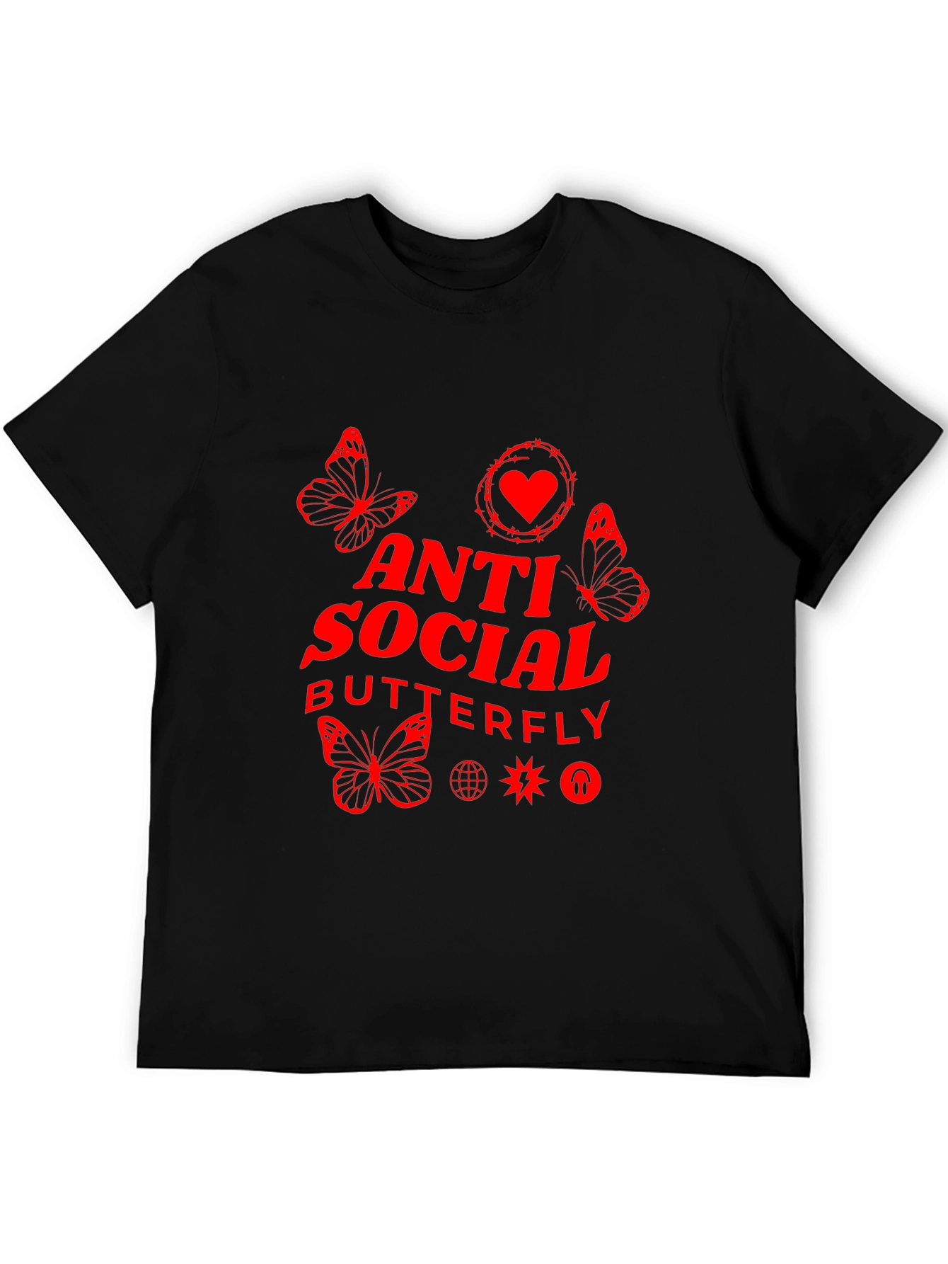 Anti Social Butterfly Black T-Shirt