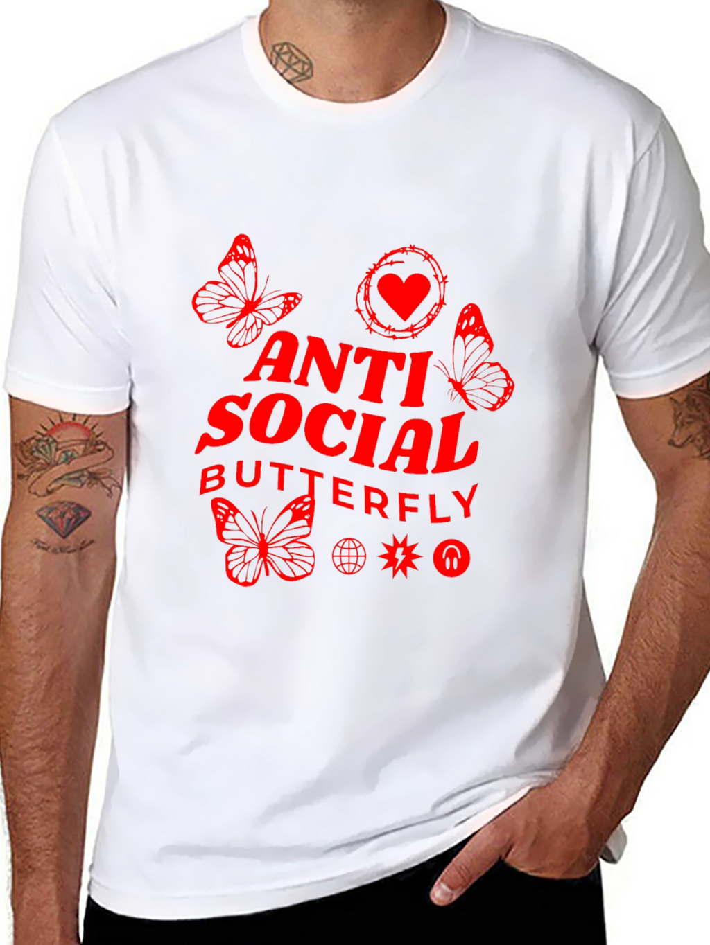 Anti Social Butterfly Black T-Shirt