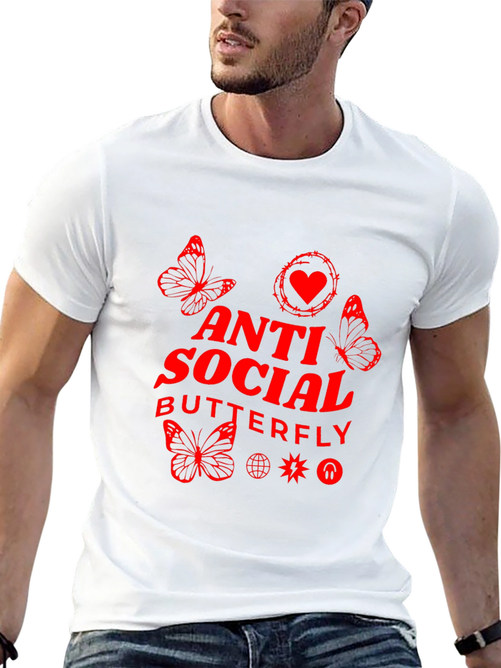 Anti Social Butterfly Black T-Shirt