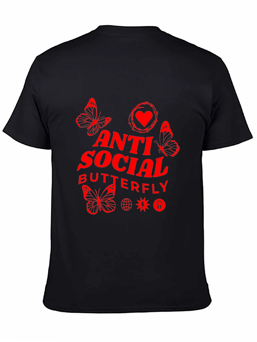 Anti Social Butterfly Black T-Shirt