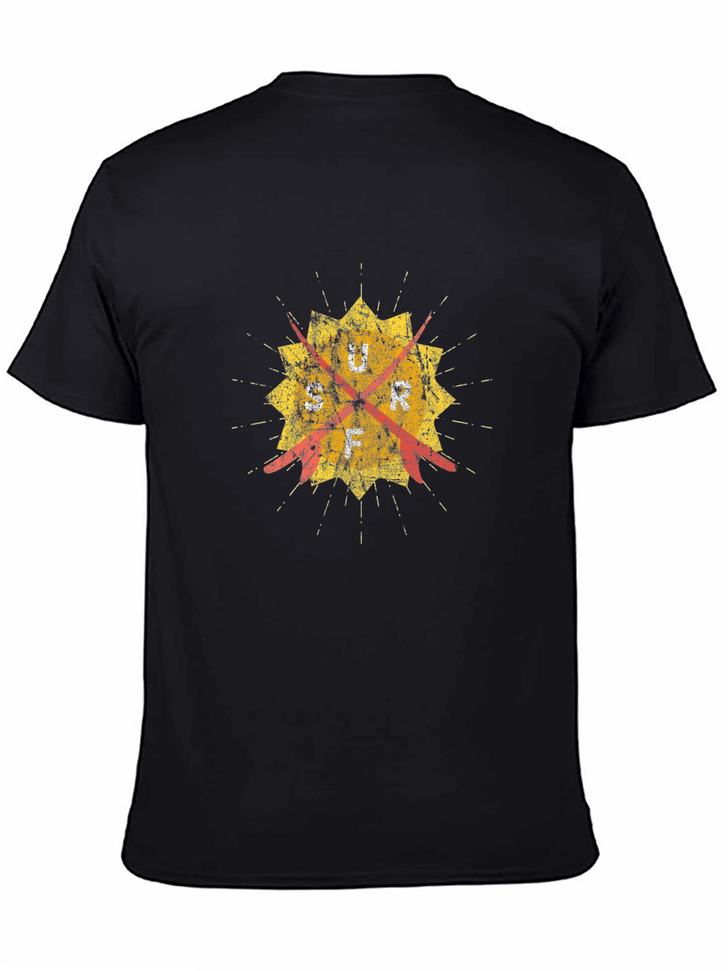 Distressed Graphic Tee - Retro Target Design - Black