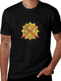 Distressed Graphic Tee - Retro Target Design - Black
