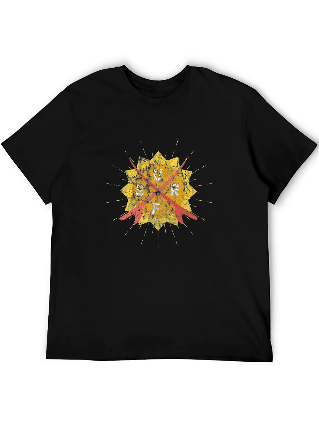 Distressed Graphic Tee - Retro Target Design - Black