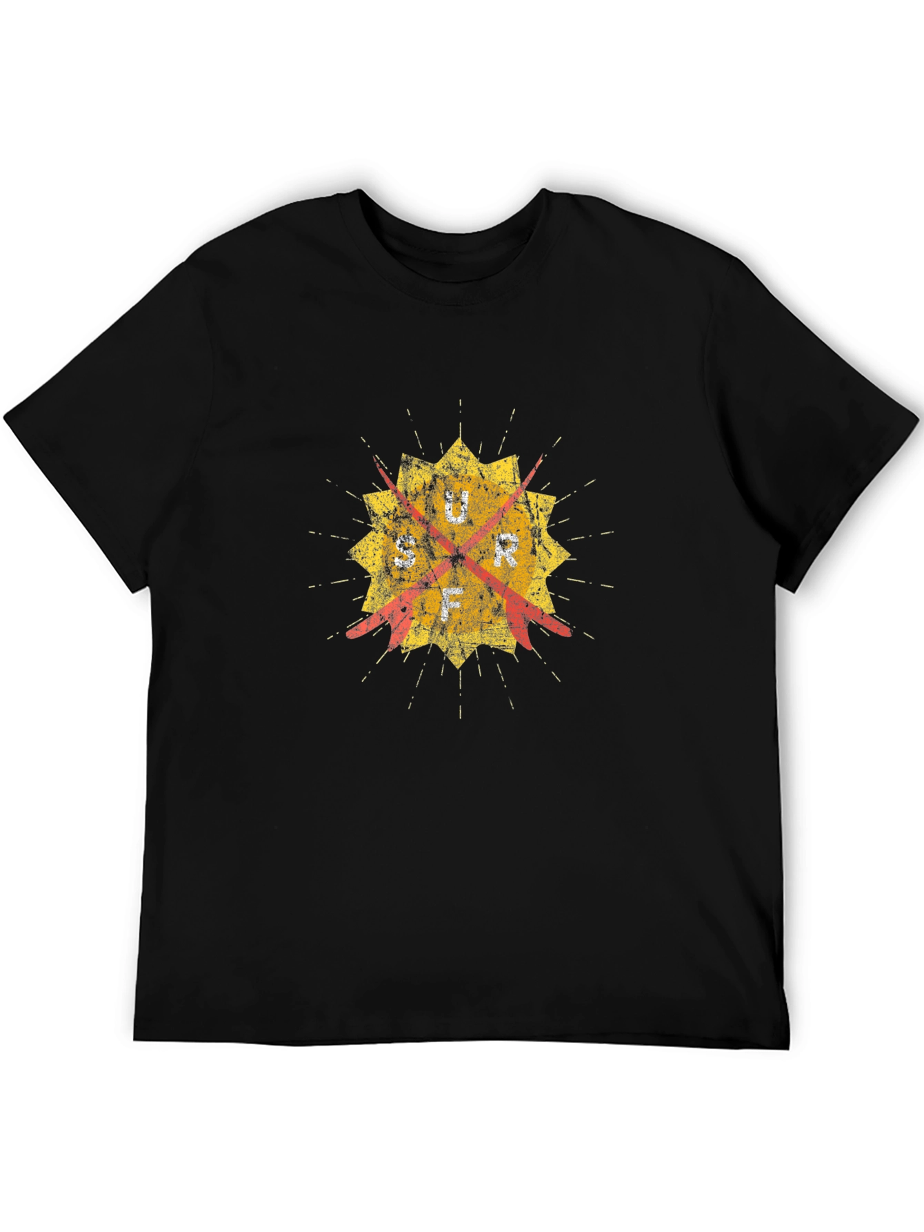 Distressed Graphic Tee - Retro Target Design - Black