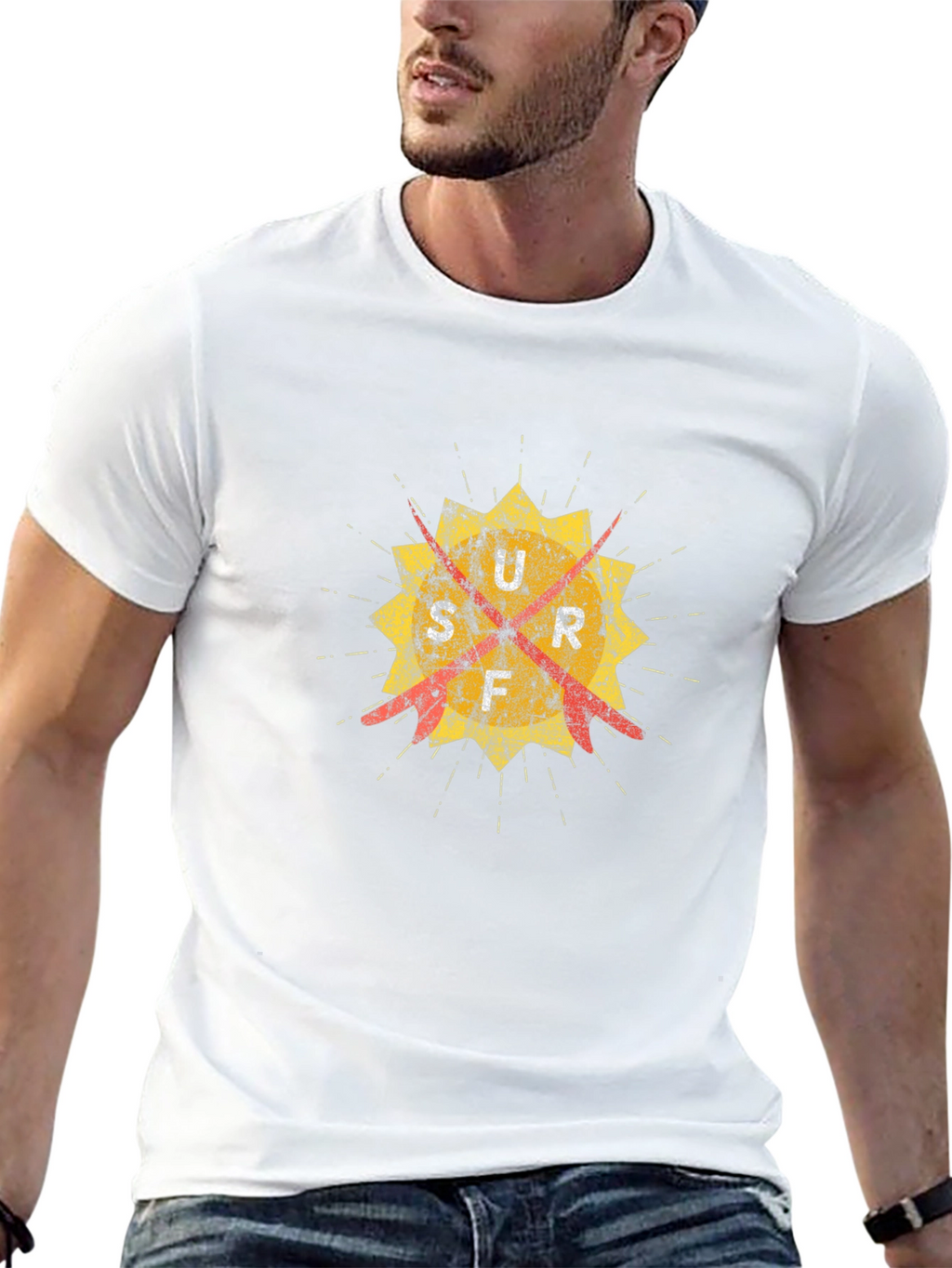 Distressed Graphic Tee - Retro Target Design - Black