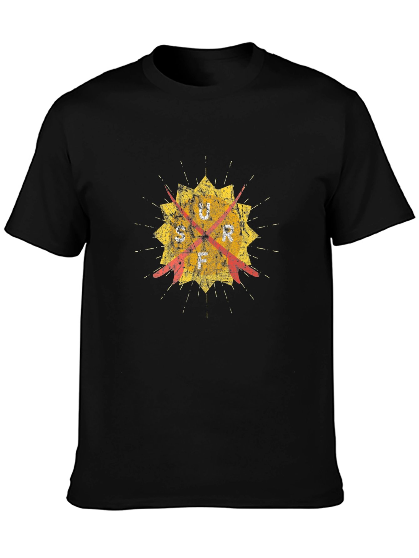 Distressed Graphic Tee - Retro Target Design - Black