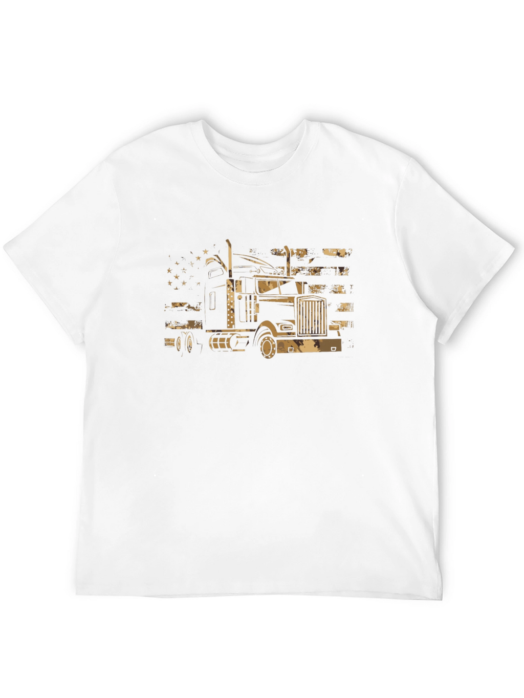 Trucker T-Shirt - American Flag Truck Graphic Tee