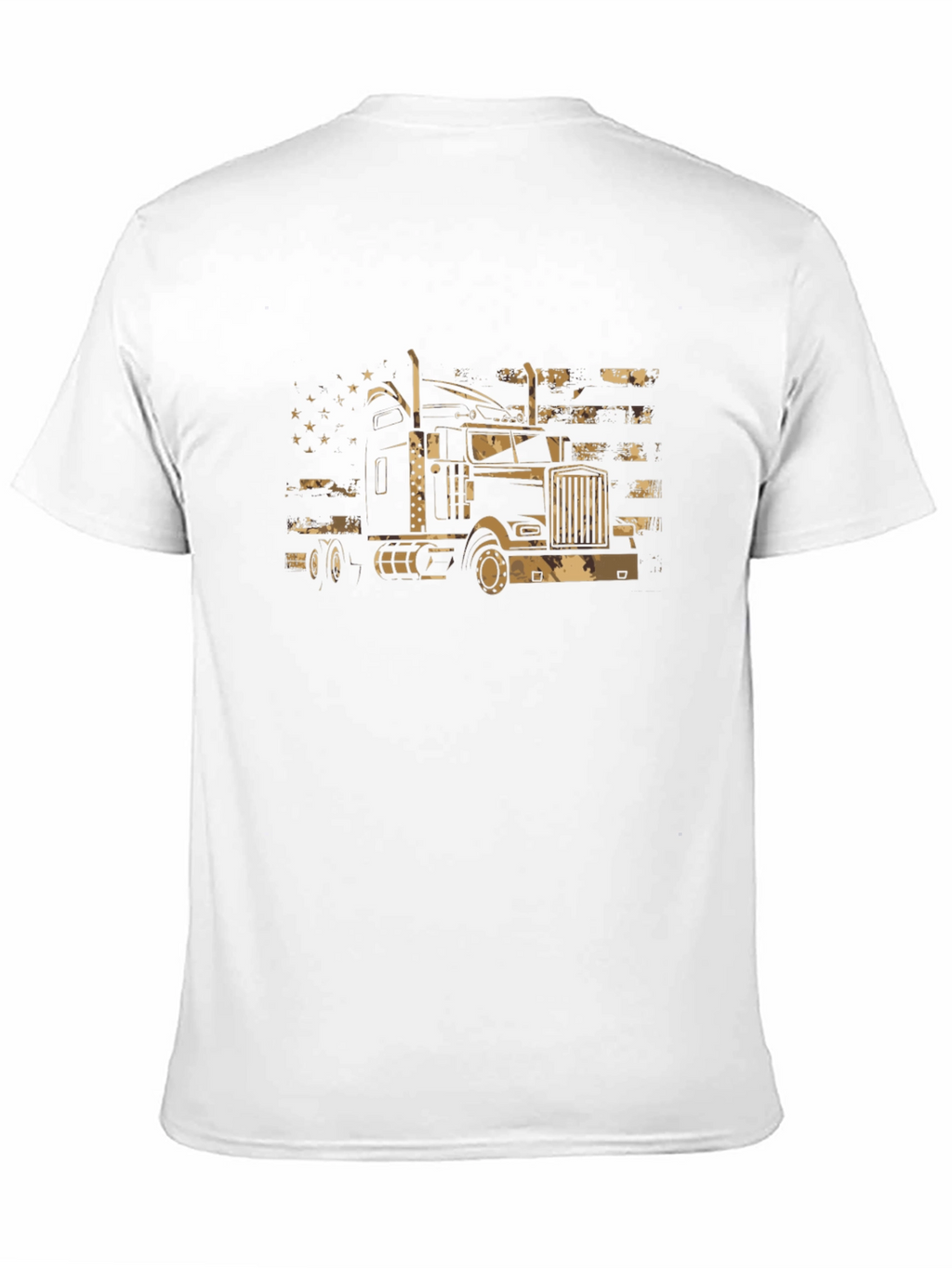 Trucker T-Shirt - American Flag Truck Graphic Tee
