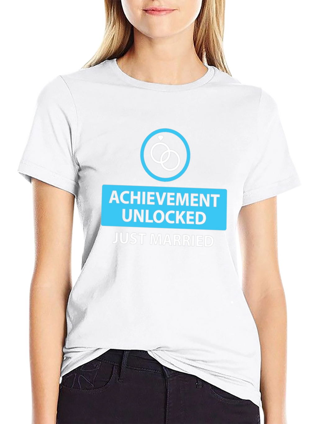 Achievement Unlocked Just Married Black Tee