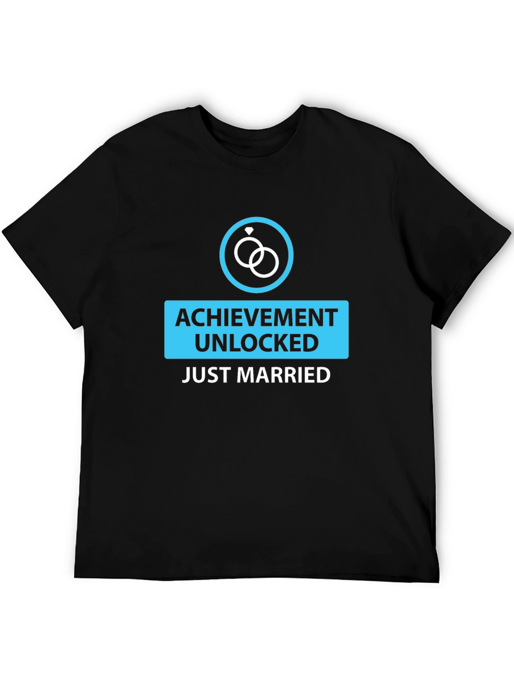 Achievement Unlocked Just Married Black Tee