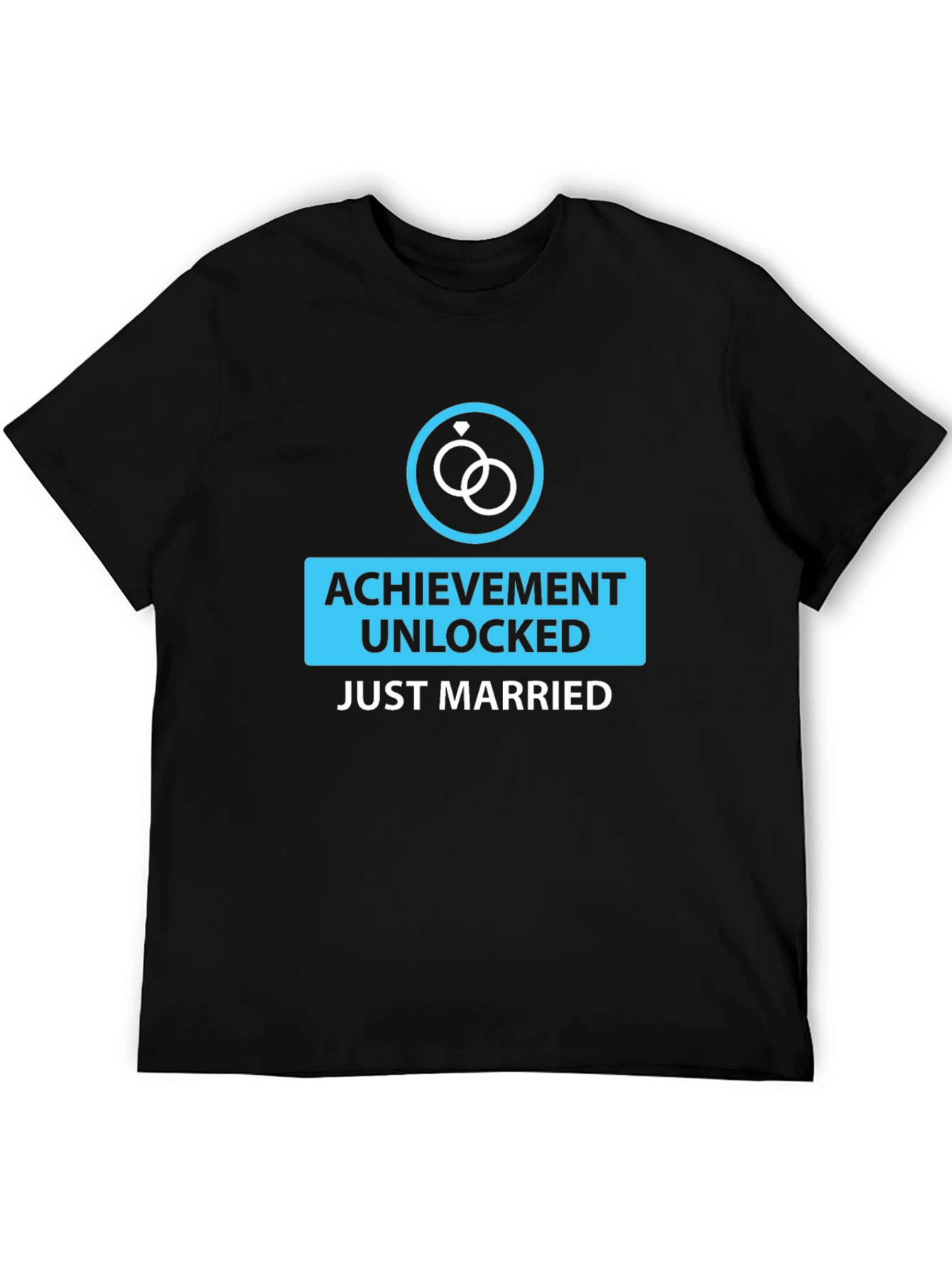Achievement Unlocked Just Married Black Tee