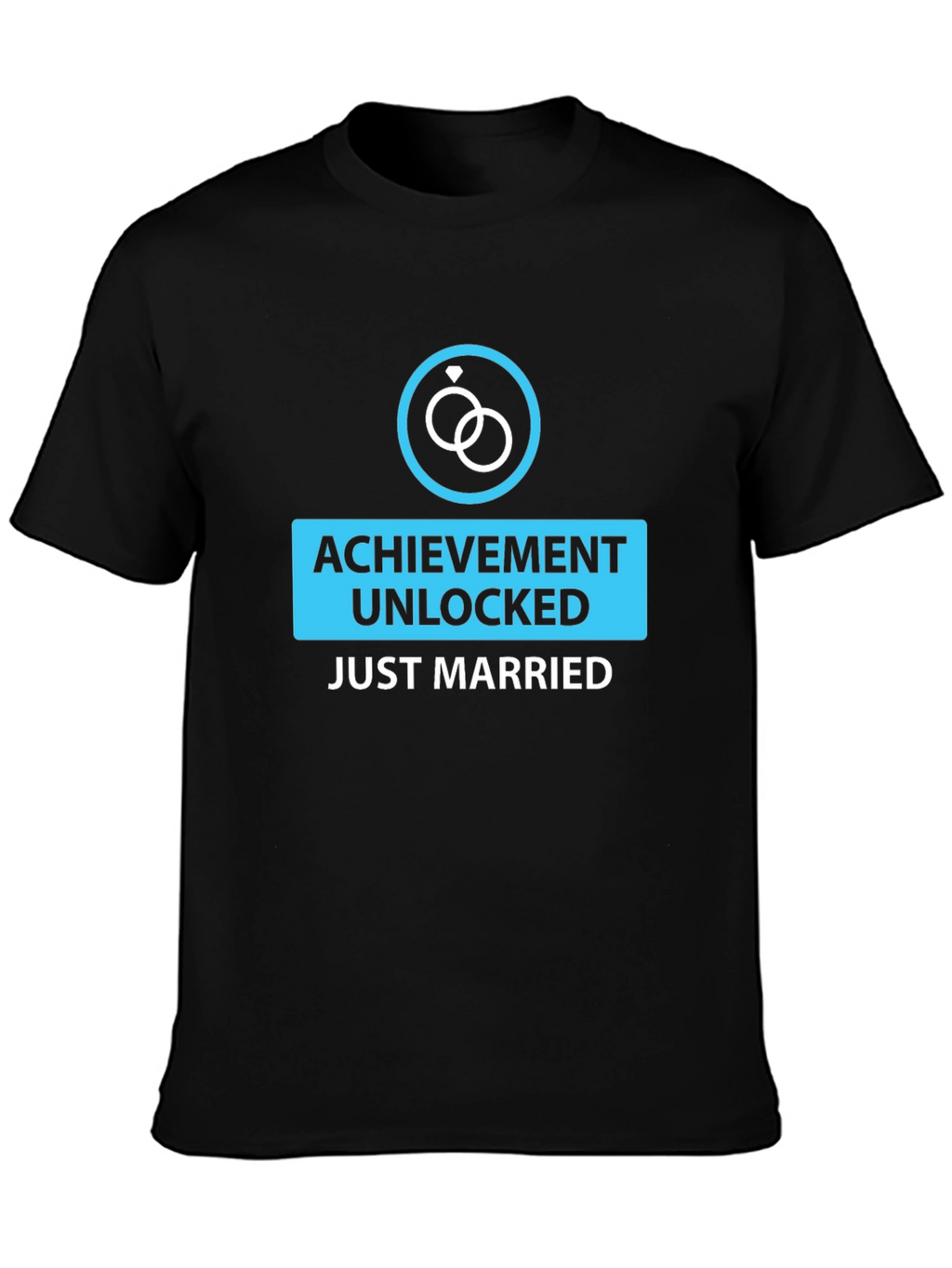 Achievement Unlocked Just Married Black Tee