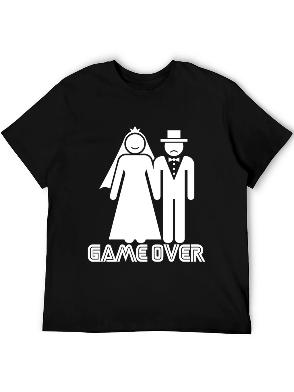 Game Over Wedding Humor Graphic Tee - Black