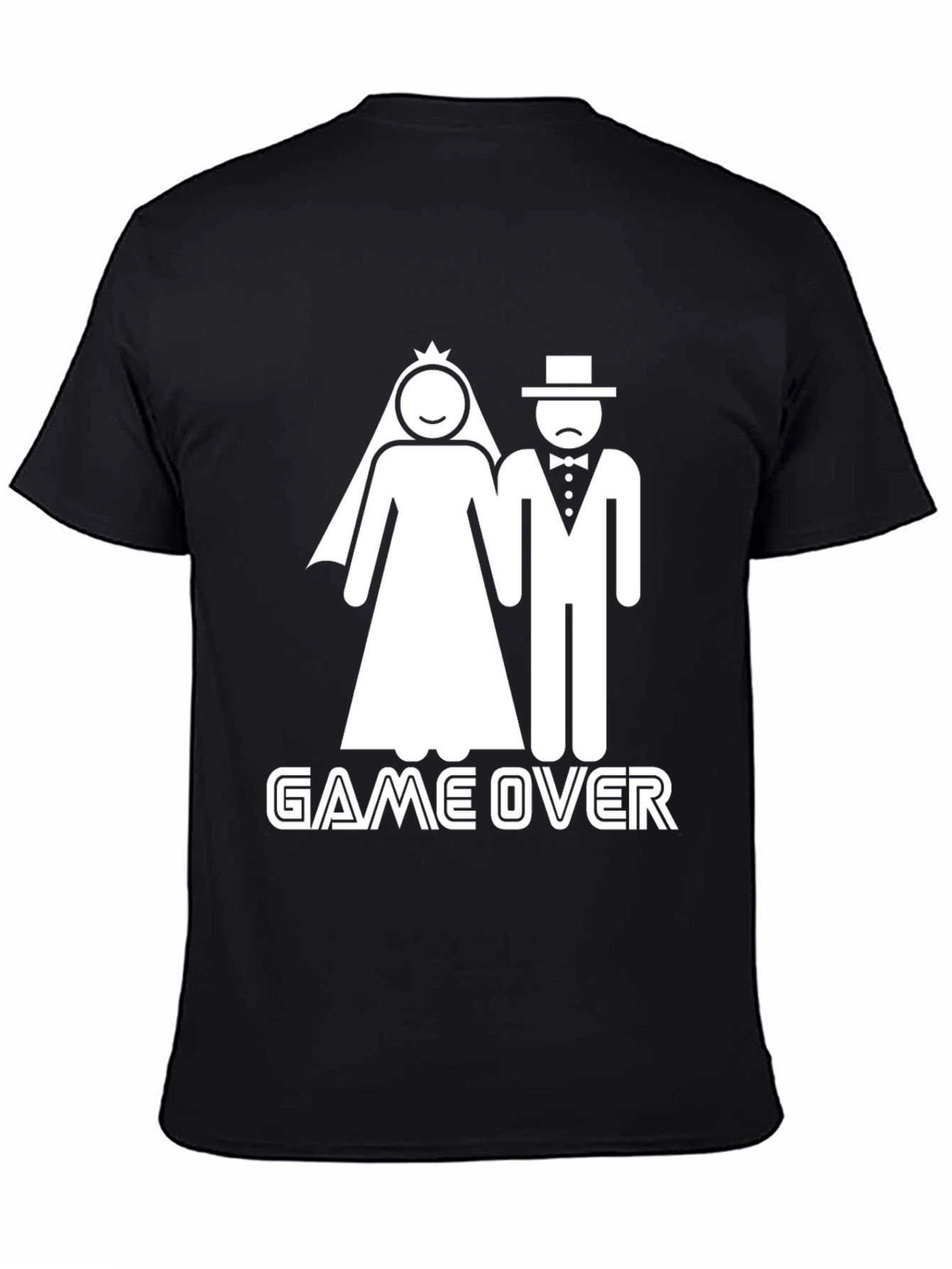 Game Over Wedding Humor Graphic Tee - Black