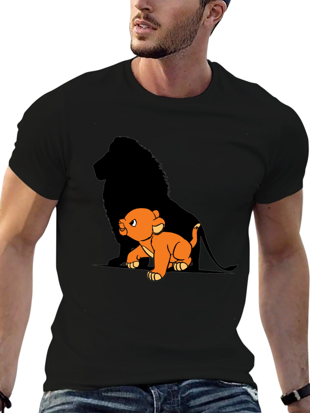 Lion King Simba T-Shirt Black Cotton