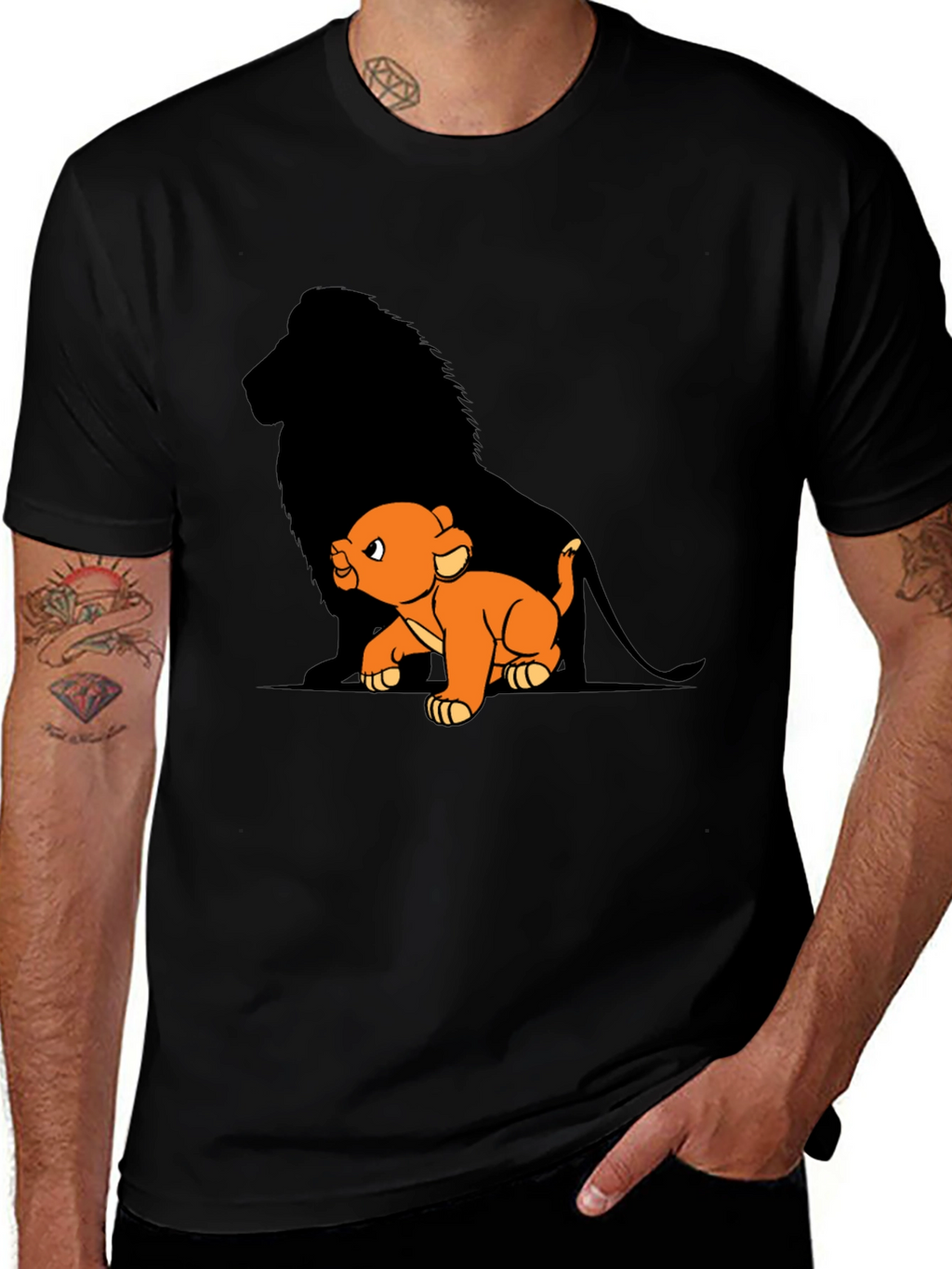 Lion King Simba T-Shirt Black Cotton