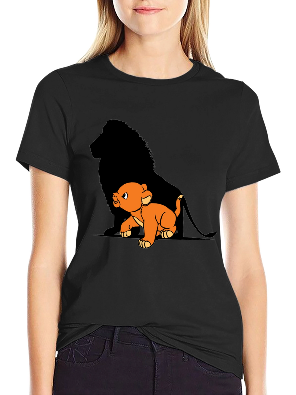 Lion King Simba T-Shirt Black Cotton