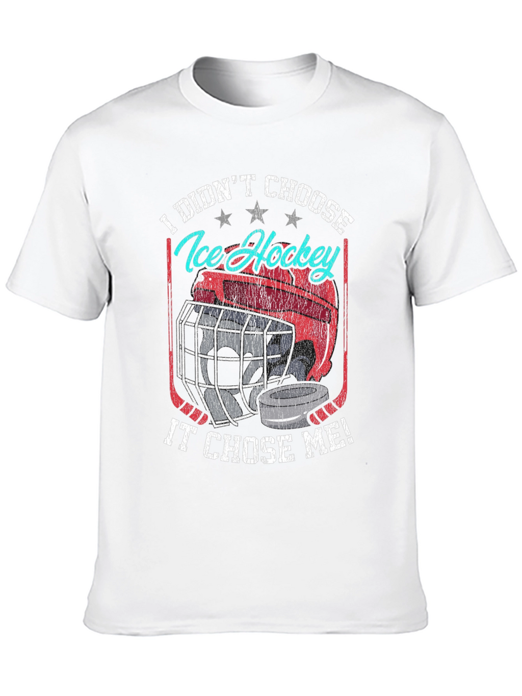 Ice Hockey Chose Me Black Graphic T-Shirt