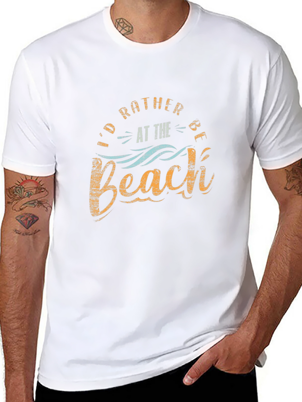 Id Rather Be at the Beach Black T-Shirt