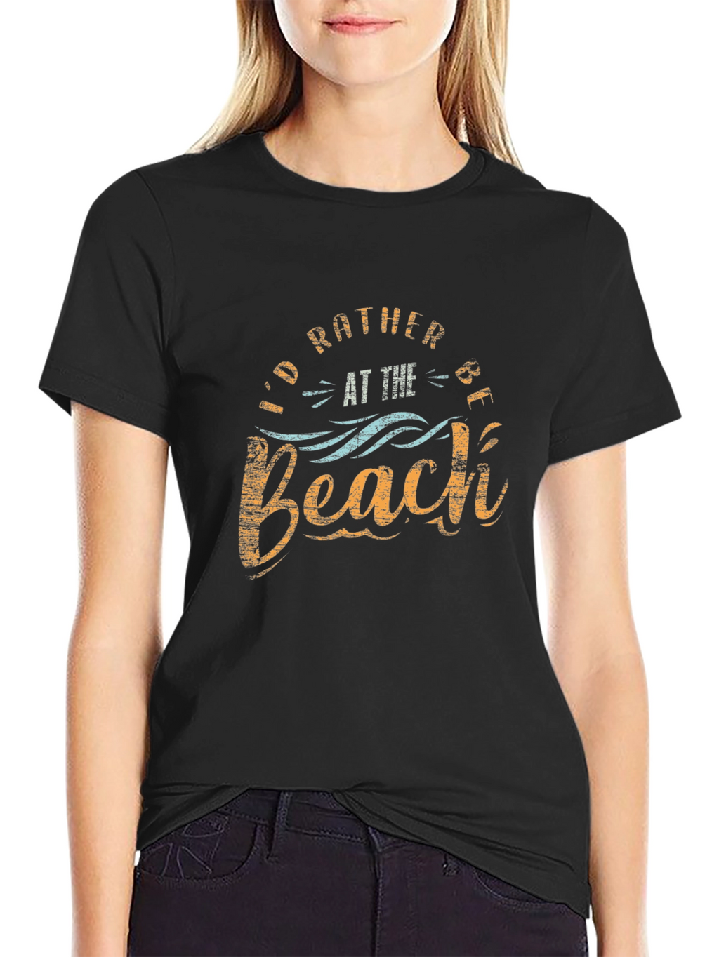 Id Rather Be at the Beach Black T-Shirt