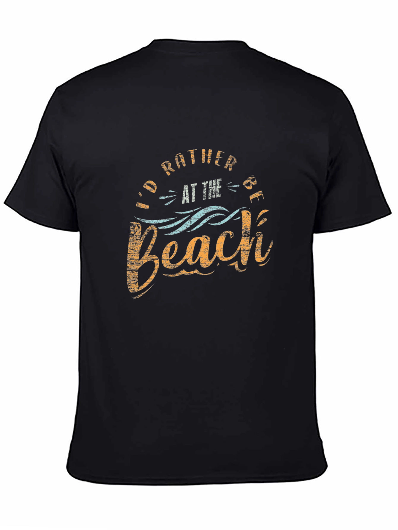 Id Rather Be at the Beach Black T-Shirt
