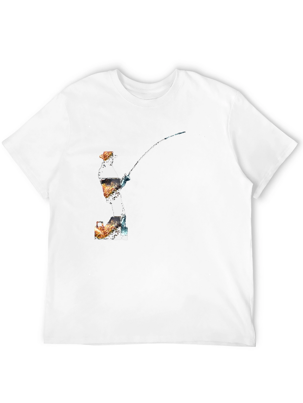 Fisherman Graphic Tee - Black Cotton Blend