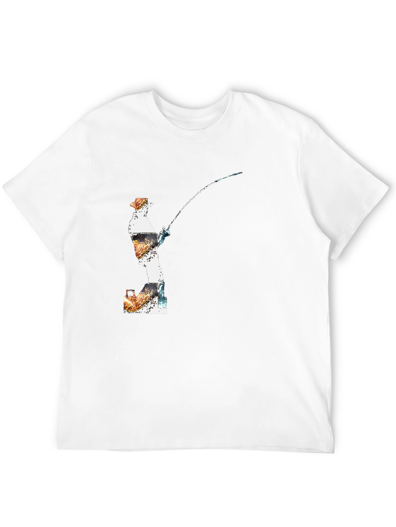 Fisherman Graphic Tee - Black Cotton Blend