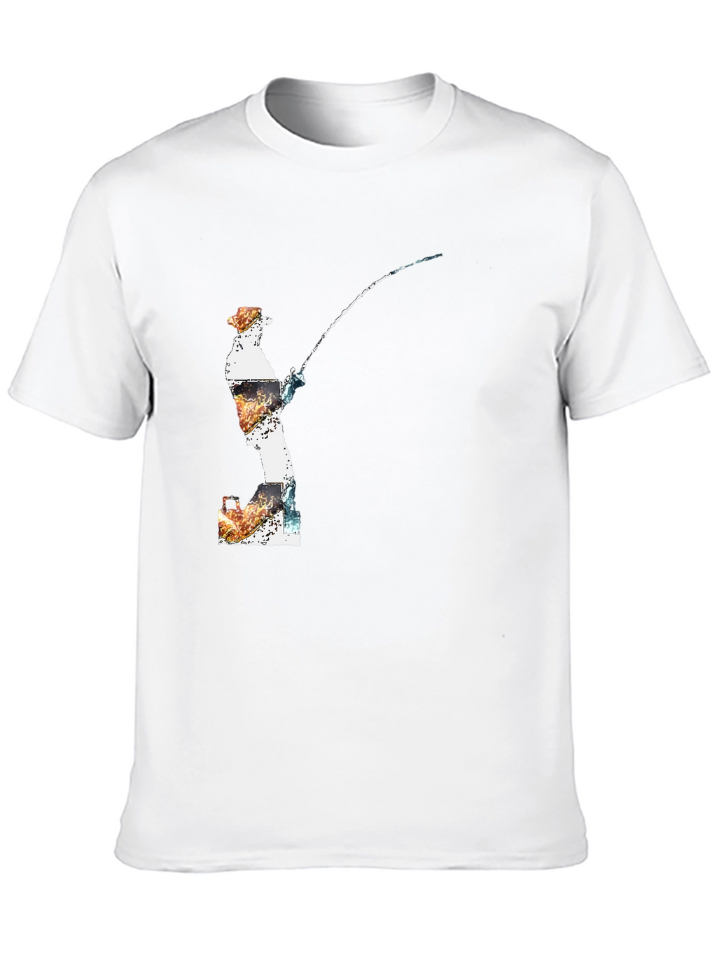 Fisherman Graphic Tee - Black Cotton Blend