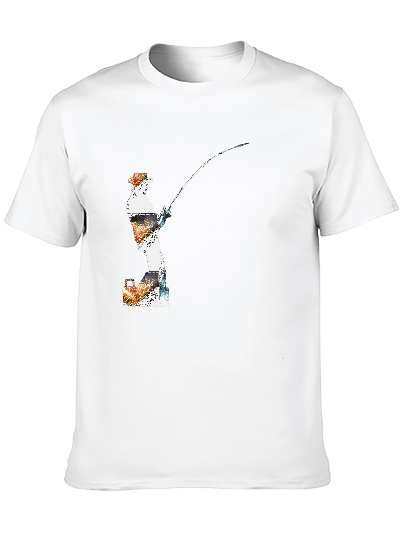 Fisherman Graphic Tee - Black Cotton Blend