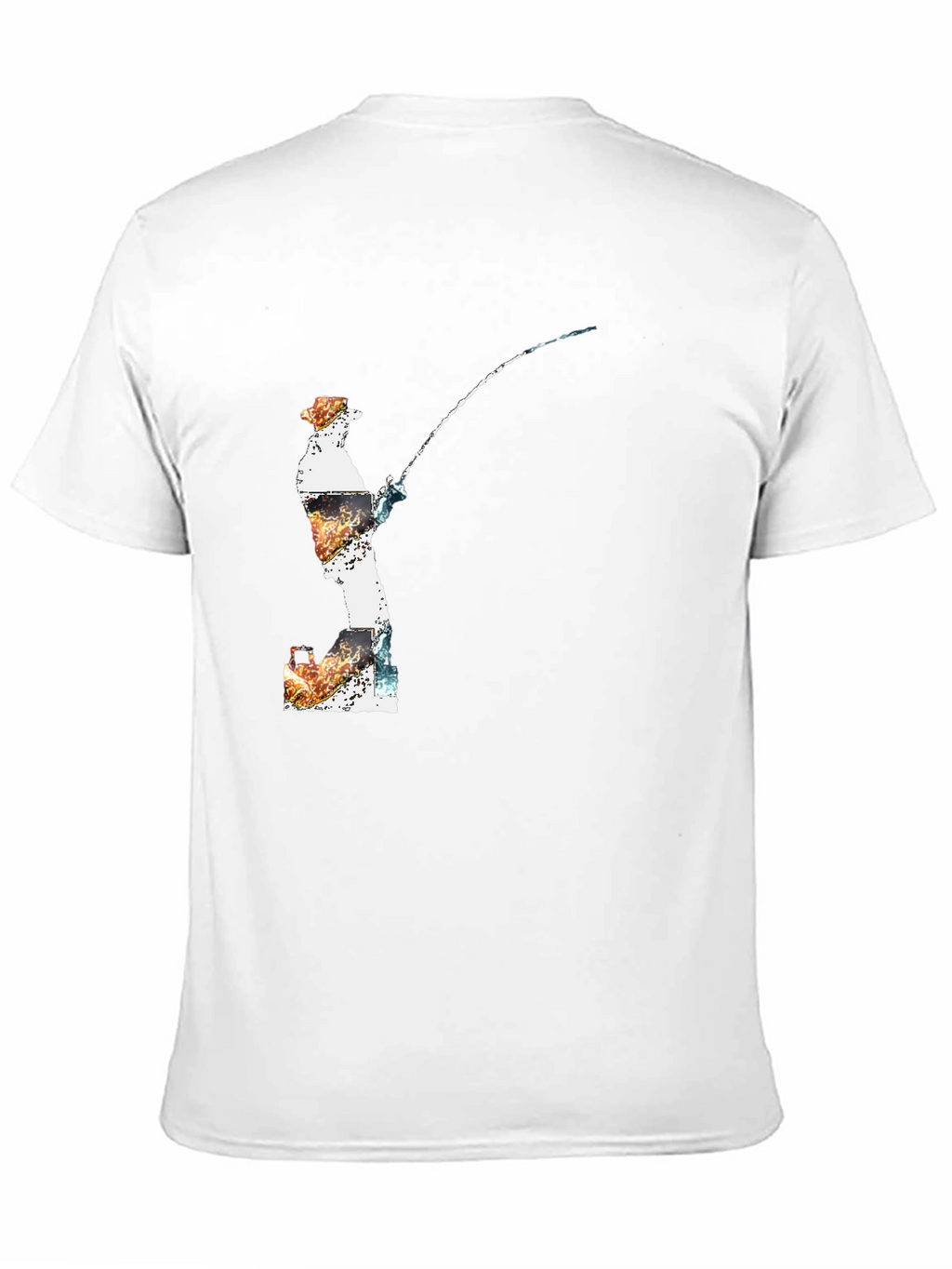 Fisherman Graphic Tee - Black Cotton Blend