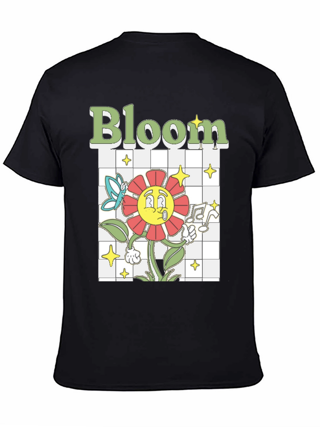 Bloom Graphic Tee - Retro Cartoon Flower T-Shirt