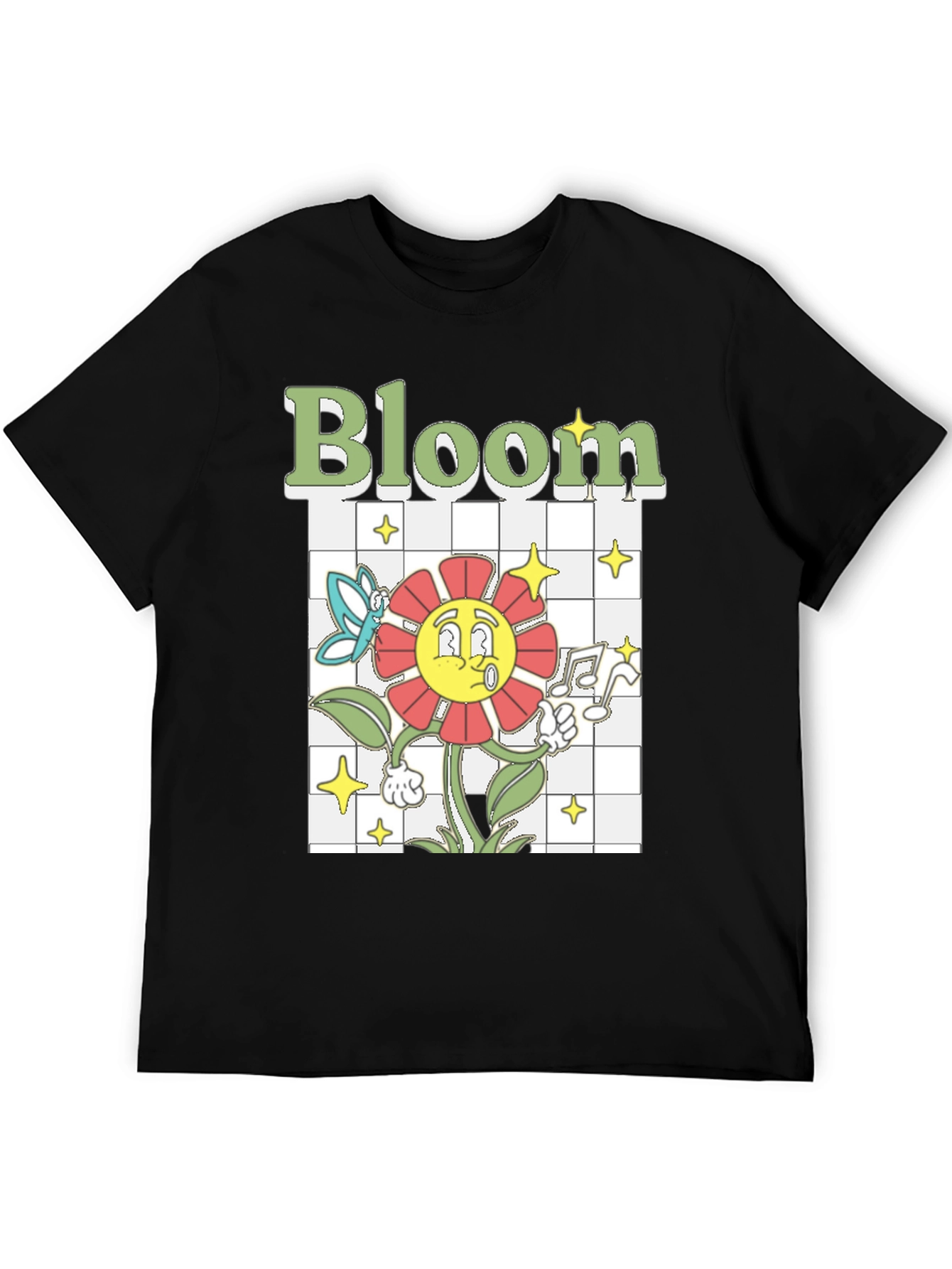 Bloom Graphic Tee - Retro Cartoon Flower T-Shirt