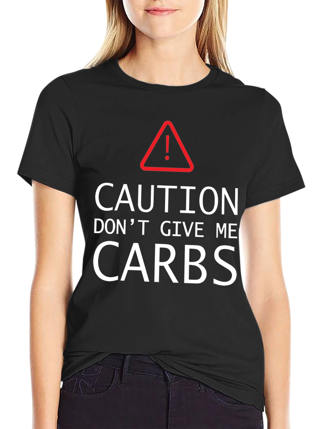 Caution Dont Give Me Carbs Graphic Tee