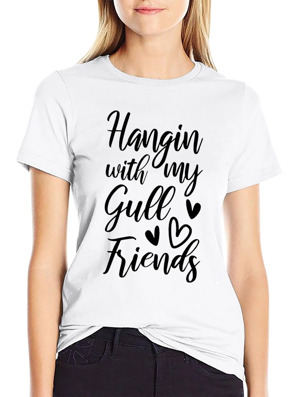 Hangin with my Gull Friends Black T-Shirt