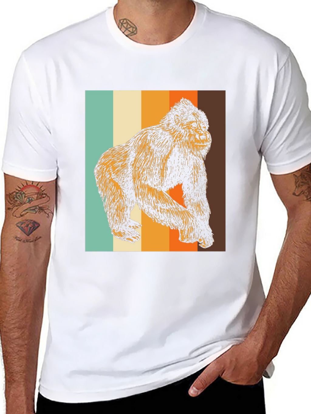 Retro Gorilla Graphic Tee - Cool Animal T-Shirt