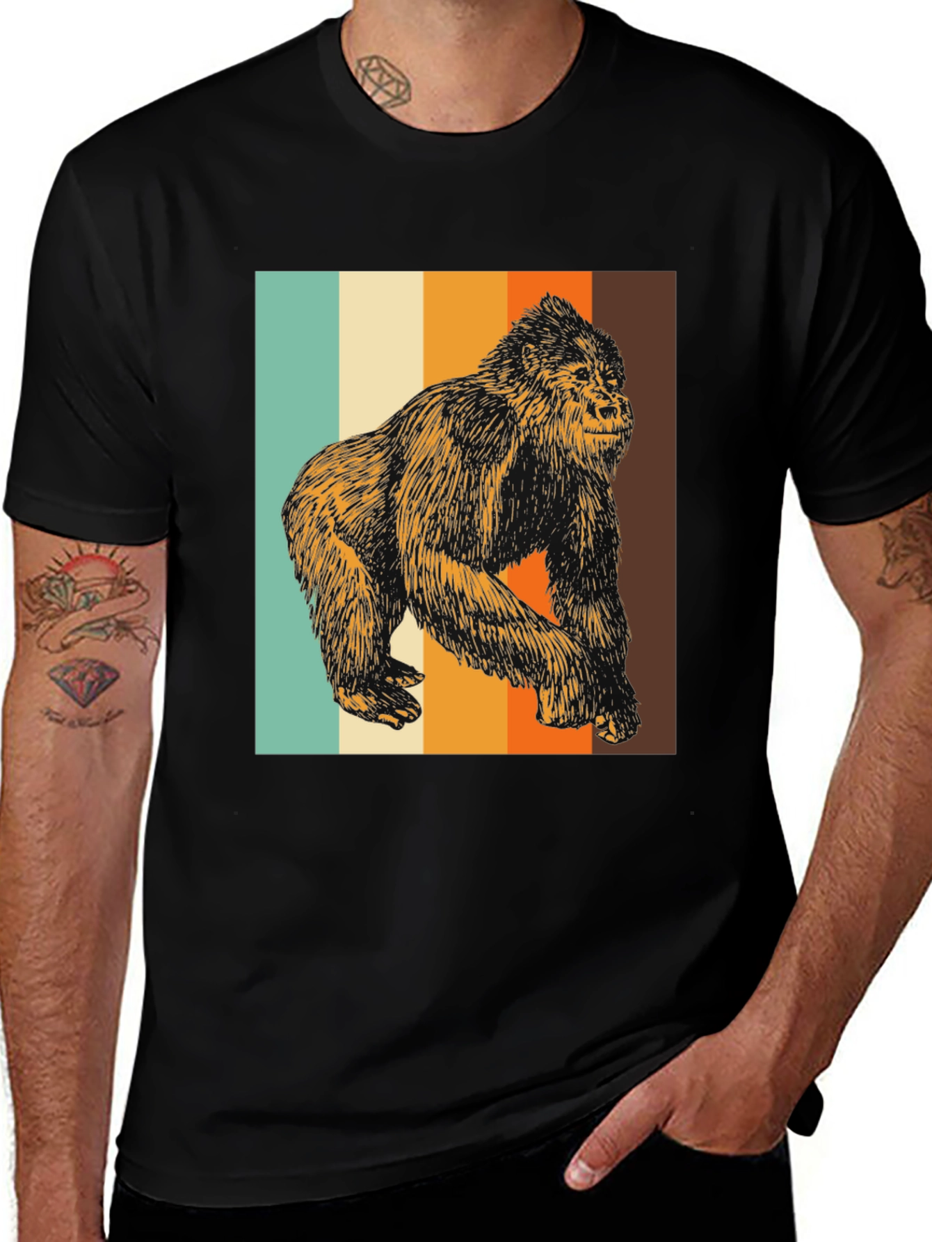 Retro Gorilla Graphic Tee - Cool Animal T-Shirt