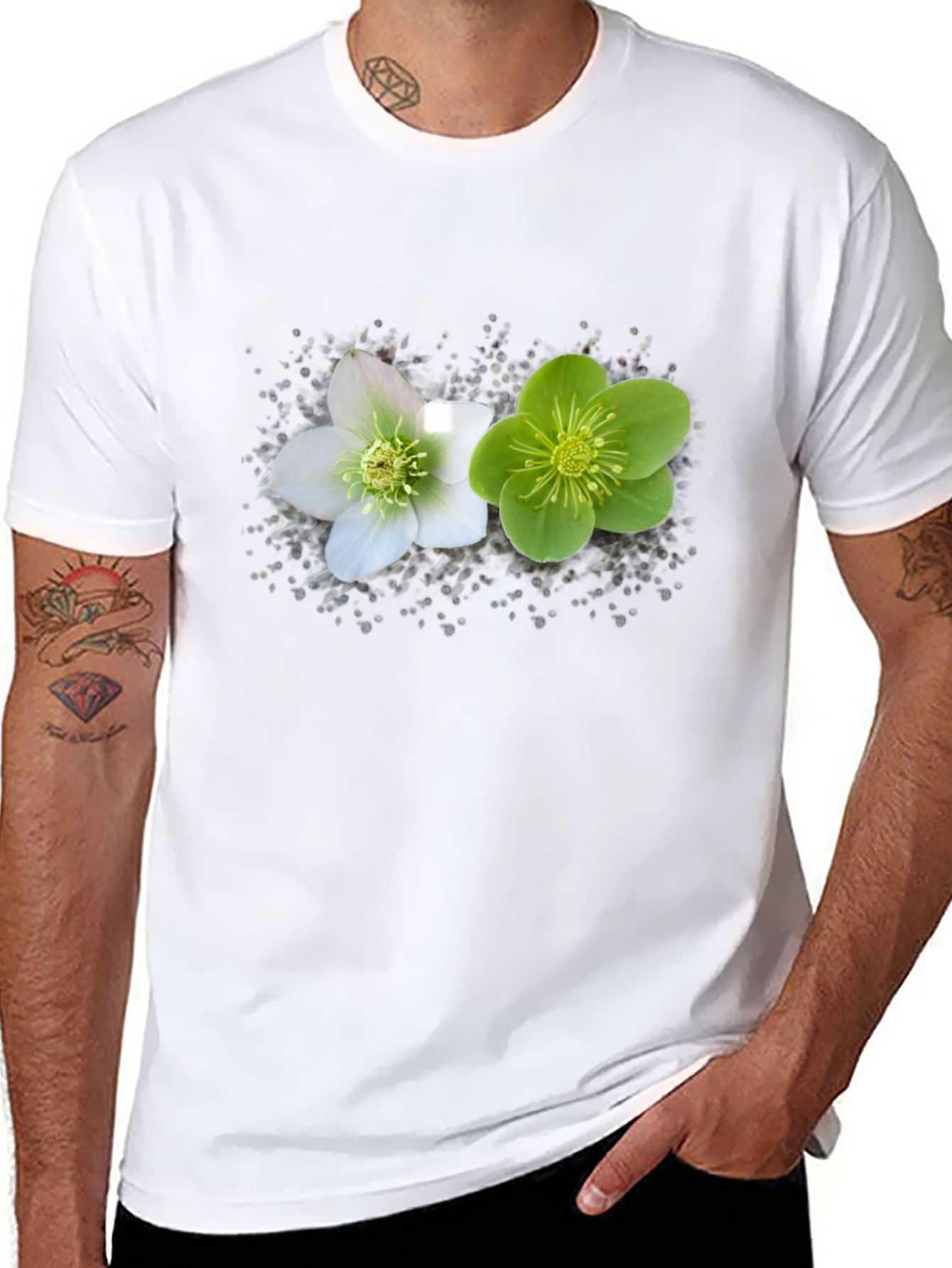 Floral Graphic Black Tee