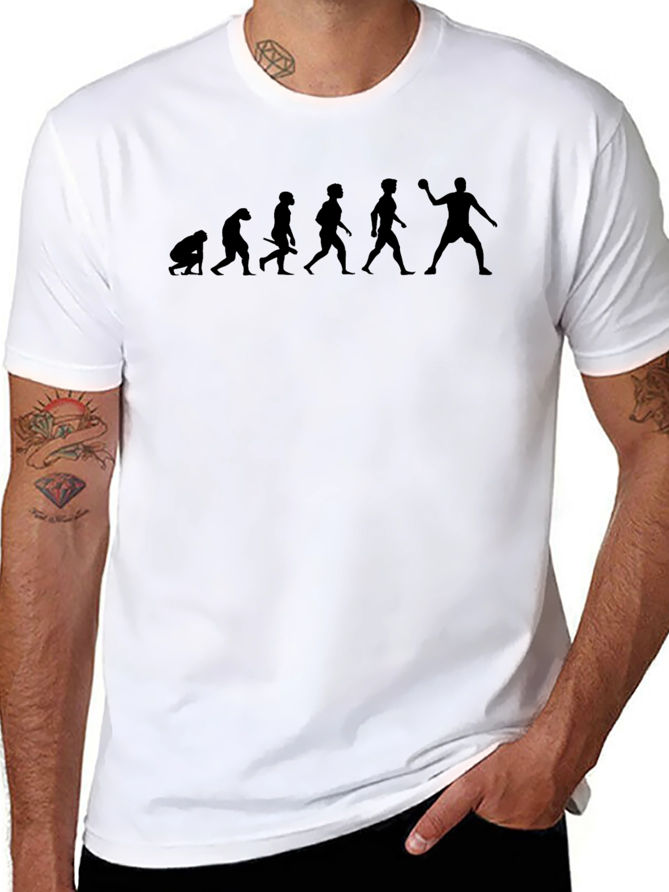 Evolution of Handball Black T-Shirt