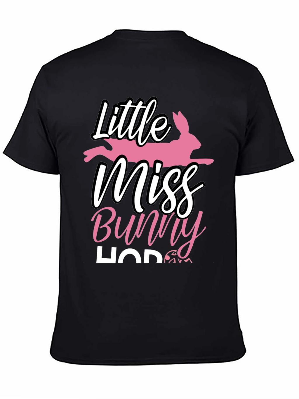Little Miss Bunny Hop Black T-Shirt