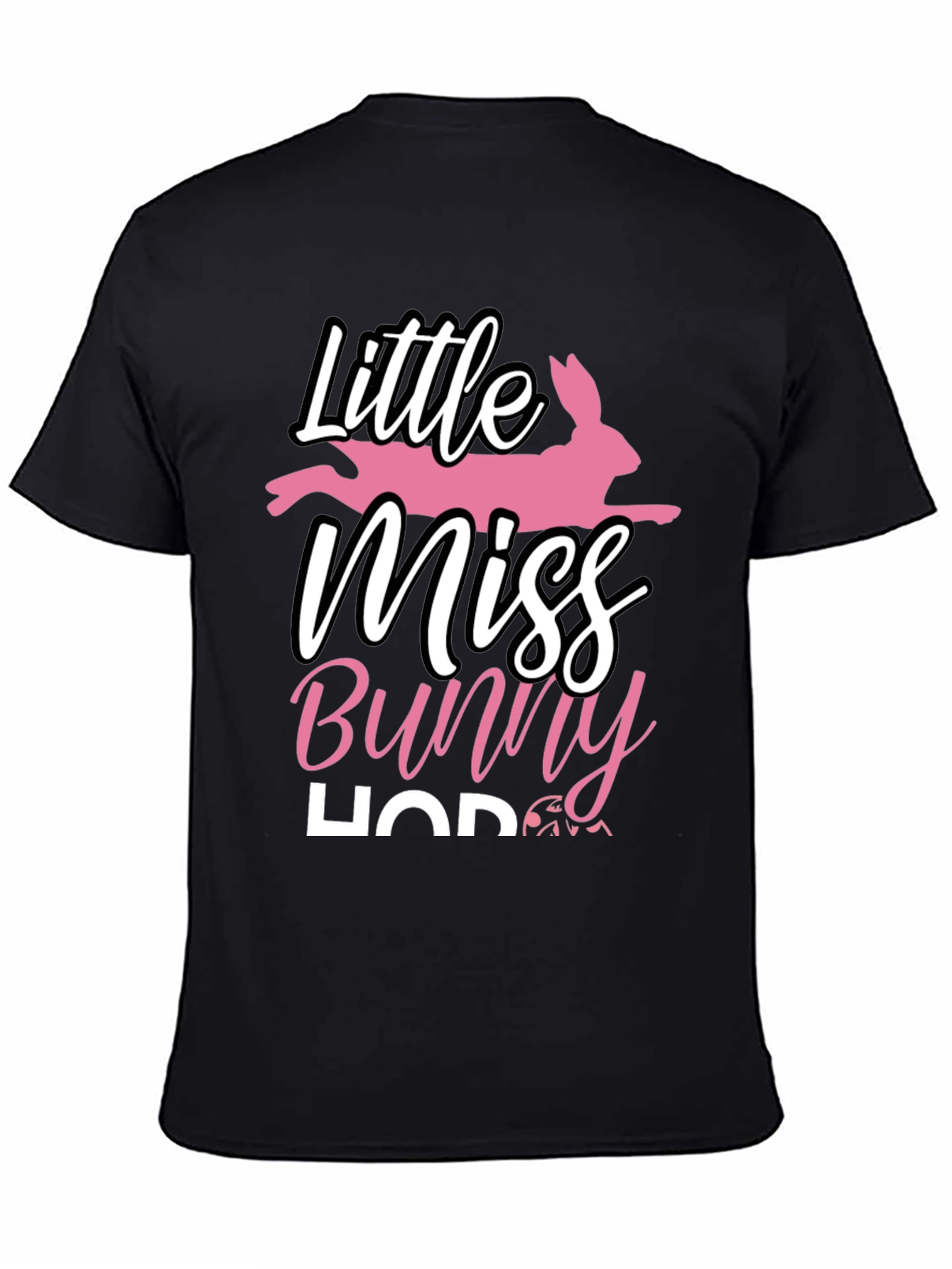 Little Miss Bunny Hop Black T-Shirt