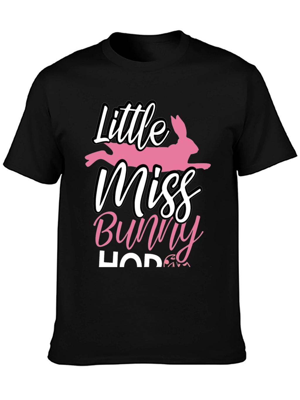 Little Miss Bunny Hop Black T-Shirt