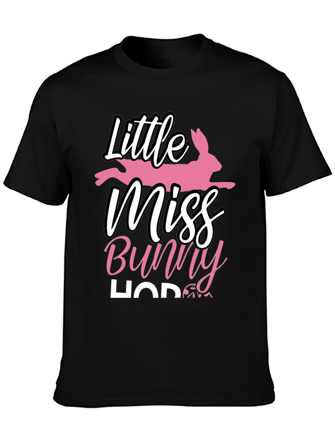 Little Miss Bunny Hop Black T-Shirt