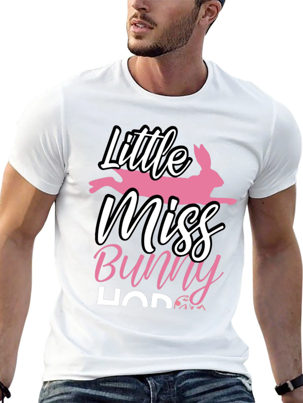 Little Miss Bunny Hop Black T-Shirt