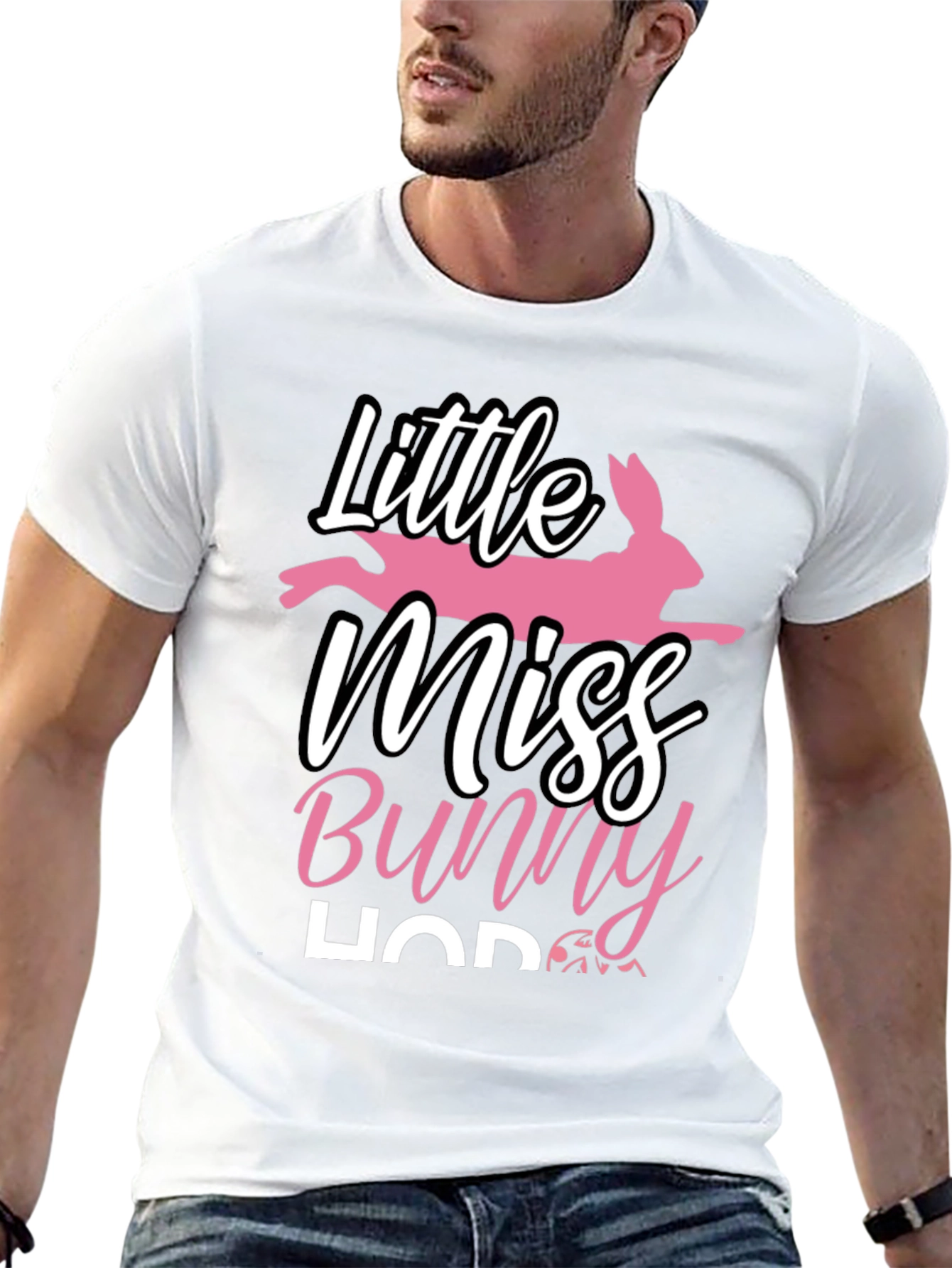 Little Miss Bunny Hop Black T-Shirt