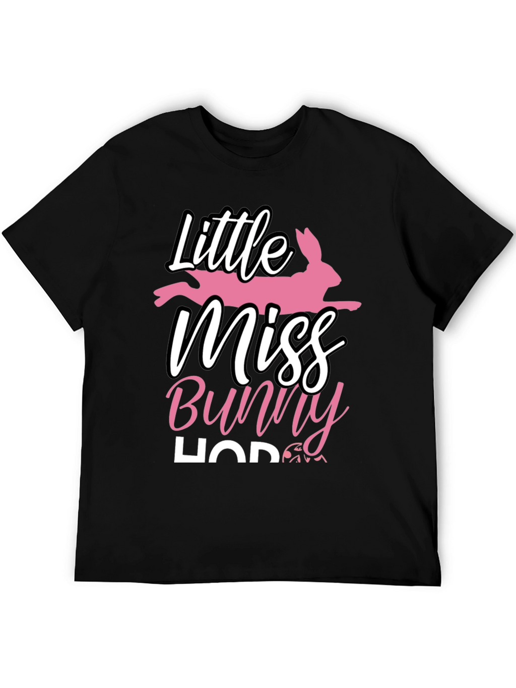 Little Miss Bunny Hop Black T-Shirt