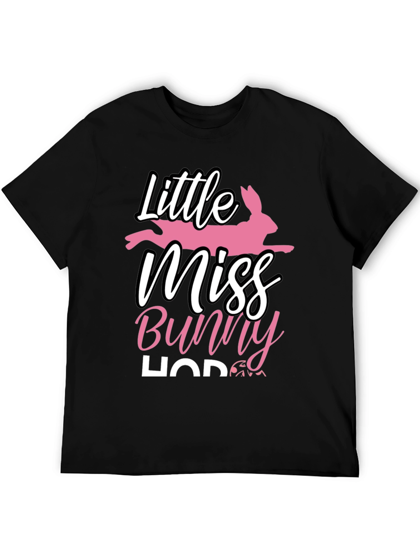 Little Miss Bunny Hop Black T-Shirt